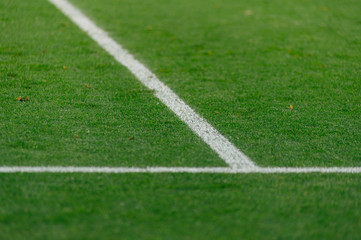 Obraz premium football field close up to the lines