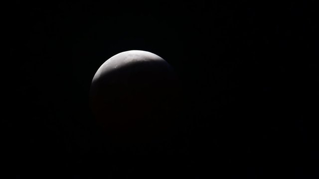 Lunar eclipse 2019, blood moon, full moon, half,  north germany, 21.01.2019