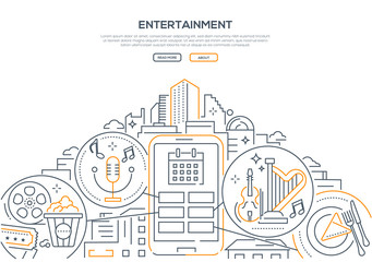 Entertainment - modern line design style web banner