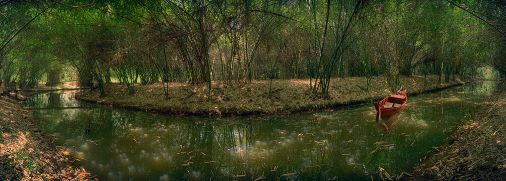 Boat in bamboo at thailand