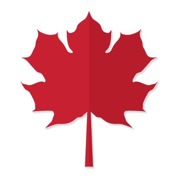 red maple leaf icon- vector illustration