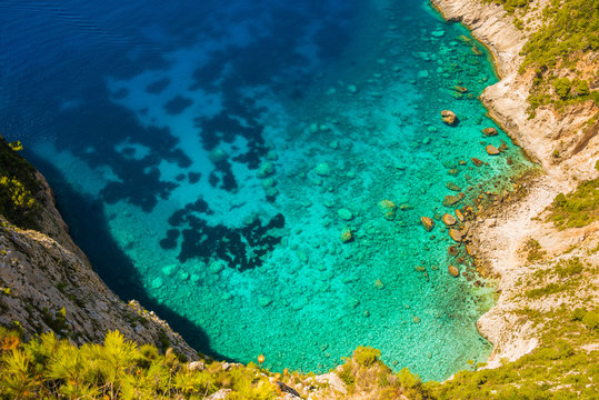 Picturesque bay on mediterranean sea coast in Greece © Maresol