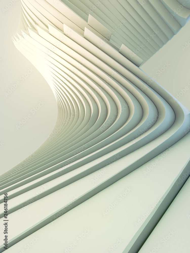 Poster white stripe pattern futuristic background. 3d render illustration