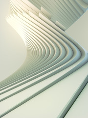 White stripe pattern futuristic background. 3d render illustration