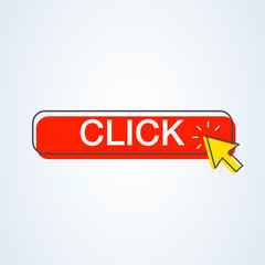 Click here button. vector icon isolated illustration. website clicking