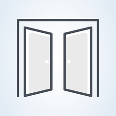 open Door Icon Vector. illustration in flat style design, isolated
