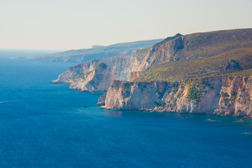 Beautiful mediterranean sea coast in Greece, costal landscape