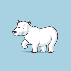 Cute happy polar bear vector cartoon illustration