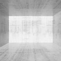 Empty white concrete room. Abstract 3d