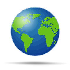 Fototapeta na wymiar Earth Globe isolated on white Background. Illustration Vector EPS10.
