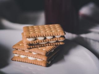 still life with cookie and juice