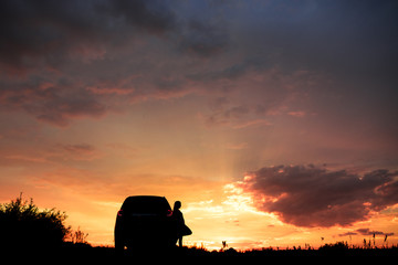 Fototapeta premium sunset in the sky