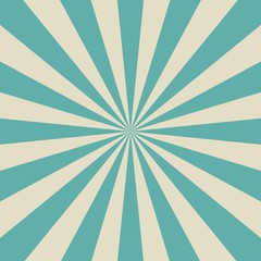 Sunlight retro faded background. Pale blue color burst background.