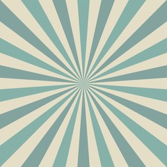 Sunlight retro faded background. Pale blue color burst background.