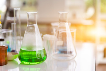 Laboratory Equipment and Pharmacy In vitro biochemical research and technology concepts.