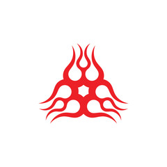 triangle flame grunge design symbol vector