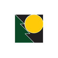 moon forest simple geometric brand logo vector