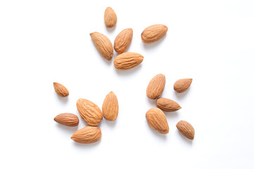 almond seed on a white background isolated