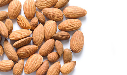 almond seed on a white background isolated