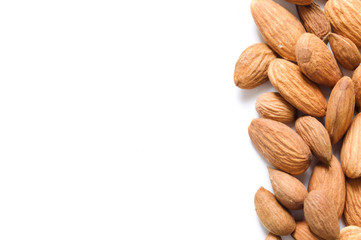 almond seed on a white background isolated