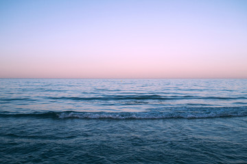 blue sea pink sky - 246190712