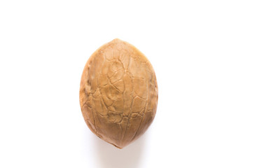 inshell walnut on white background isolated