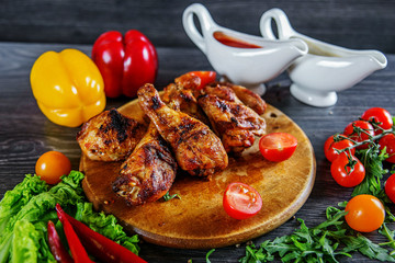 roasted meat with vegetables