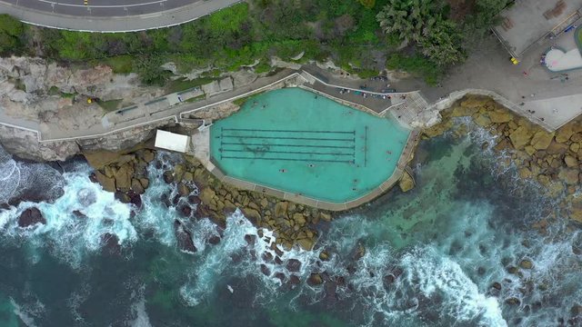 Bronte Baths a Salt Water Swimming Pool in Australia Bird's Eye View