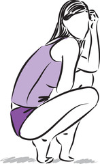 woman 4 body skin care illustration