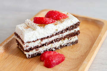 piece of strawberry cake