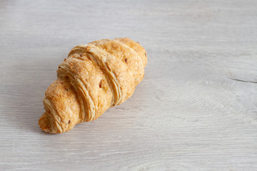 croissant on a wooden
