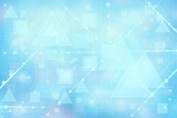 Abstract new communication and technology background texture. A blurred blue futuristic illustration with geometric connected lines between dots. Beautiful geometrical texture.