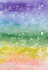 Watercolor paper rainbow