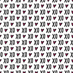 Valentine's Day Seamless Pattern - Cute Valentine design in hand drawn style