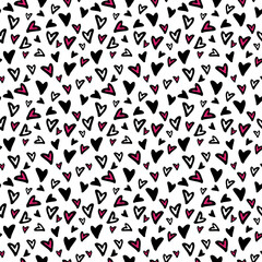 Valentine's Day Seamless Pattern - Cute Valentine design in hand drawn style