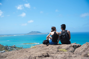 young couple on the hill