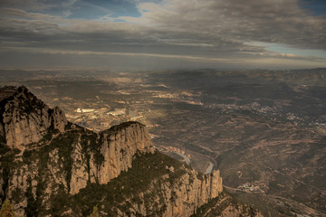 Montserrat Monastery. Spain December 2015. Mountain landscape.