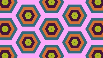 Abstract background of same color  hexagon and different surrounding rings.