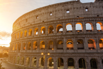 Naklejka premium The Colosseum or Coliseum, Flavian Amphitheatre in Rome, Italy