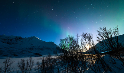 The polar lights in Norway. Tromso