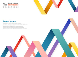 Abstract fantasy gradient color of overlapping triangles shape pattern.