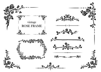 Elements set of roses - obrazy, fototapety, plakaty