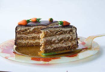 Carrot cake on a platter