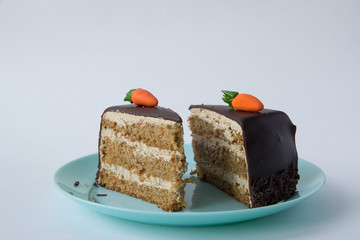 Carrot cake on a platter