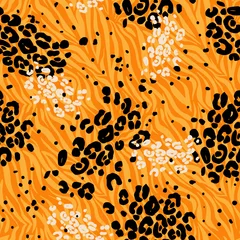 Photo sur Plexiglas Orange Modèle sans couture animal orange.