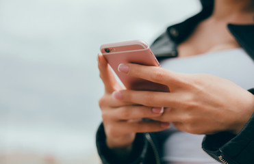 woman using smartphone