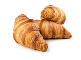 Three freshly baked croissants