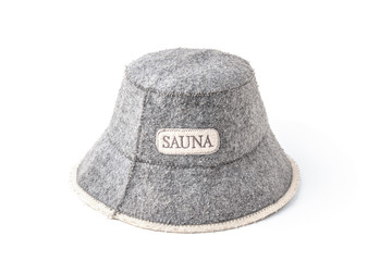 Sauna hat isolated on white background.