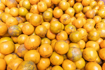 Orange on the stall in the fresh market.
