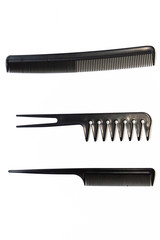 set of combs isolated on white background